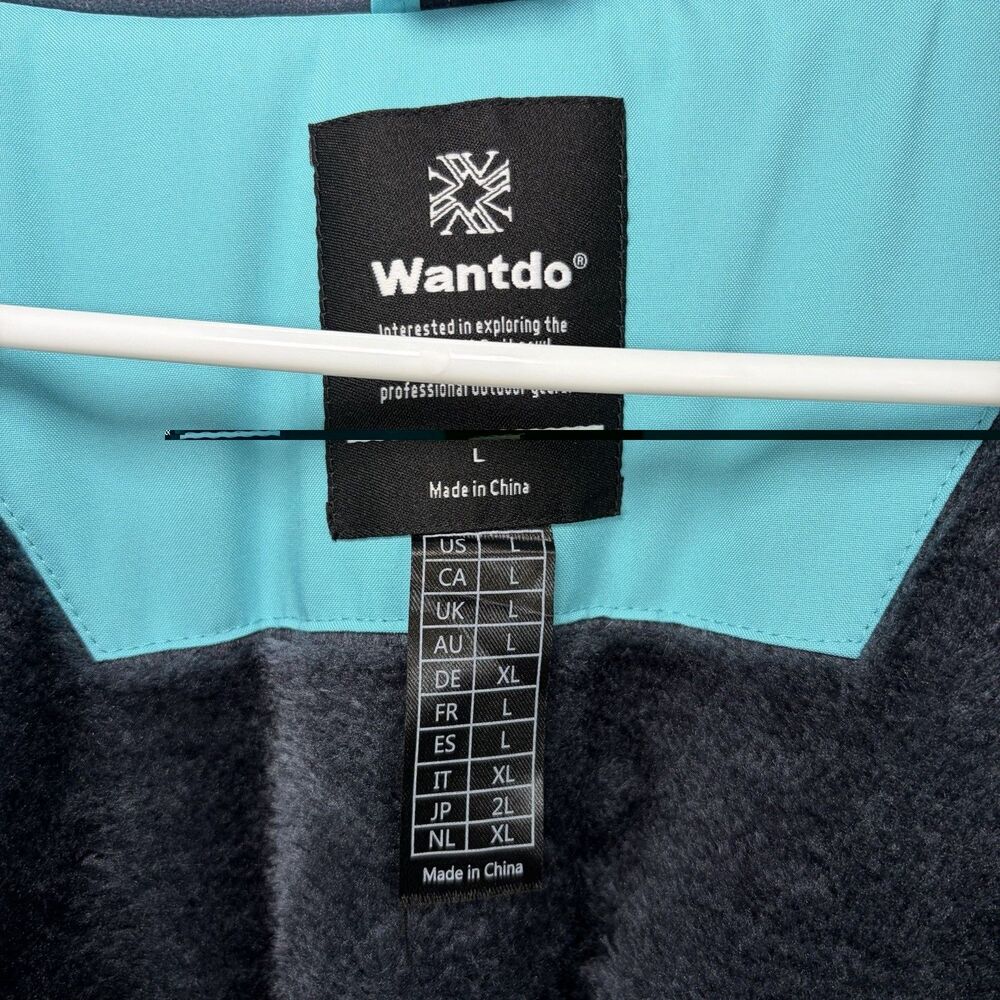 Wantdo Ski Snowboard Jacket Women Large Light Blue Fleece Lined Insulated Hooded - Picture 13 of 16